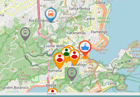 Rastreamento da frota no mapa