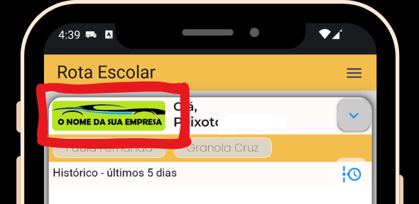 Logotipo da empresa no app
